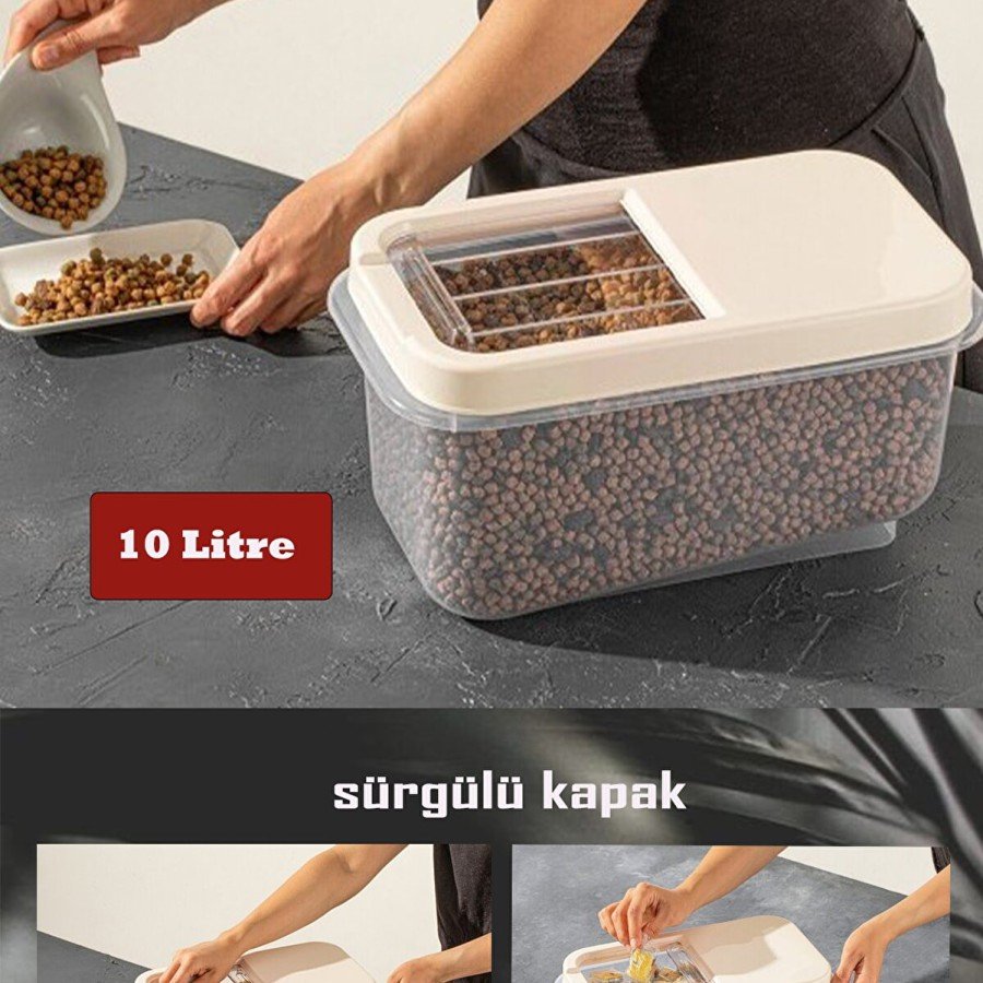 10 LT Provisions Pulses Flour Sugar Storage Container with Sliding Lid