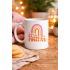 Stay Positive Designed Porcelain Mug MODEL 144 – Colorful Rainbow Patterned, Motivating Coffee & Tea Cup – Gift Mug