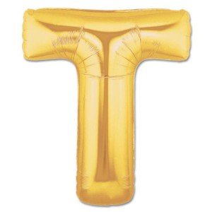 T Letter Foil Balloon Gold Color 40 inch