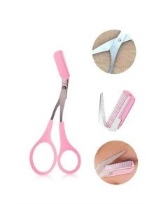 Comb Eyebrow Mustache Scissors and Eyebrow Razor Set Eyebrow Mustache Hair Removal Epilation Tool Set of 2