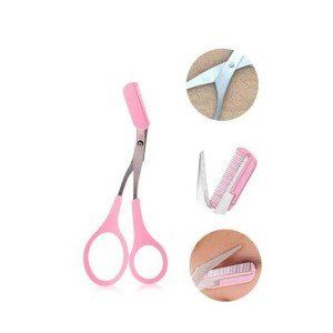 Comb Eyebrow Mustache Scissors and Eyebrow Razor Set Eyebrow Mustache Hair Removal Epilation Tool Set of 2