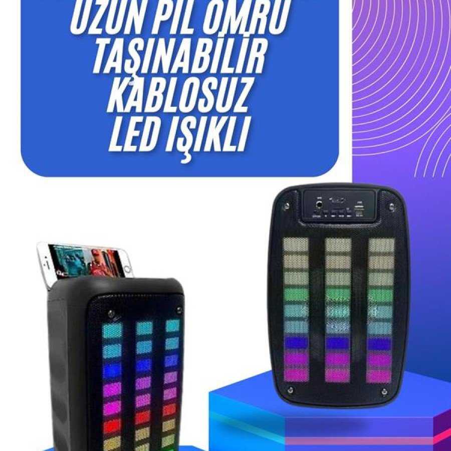 Portable 6.5 inch LED Bluetooth Kareoke Speaker with RGB Light Radio Portable 6.5 inch LED Bluetooth Kareoke Speaker with RGB Light Radio