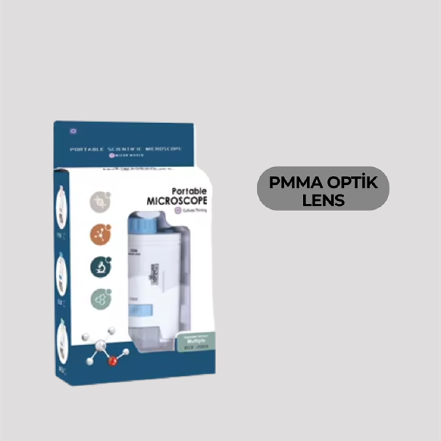 Portable Pocket Microscope with LED Light – 80X–200X Magnification