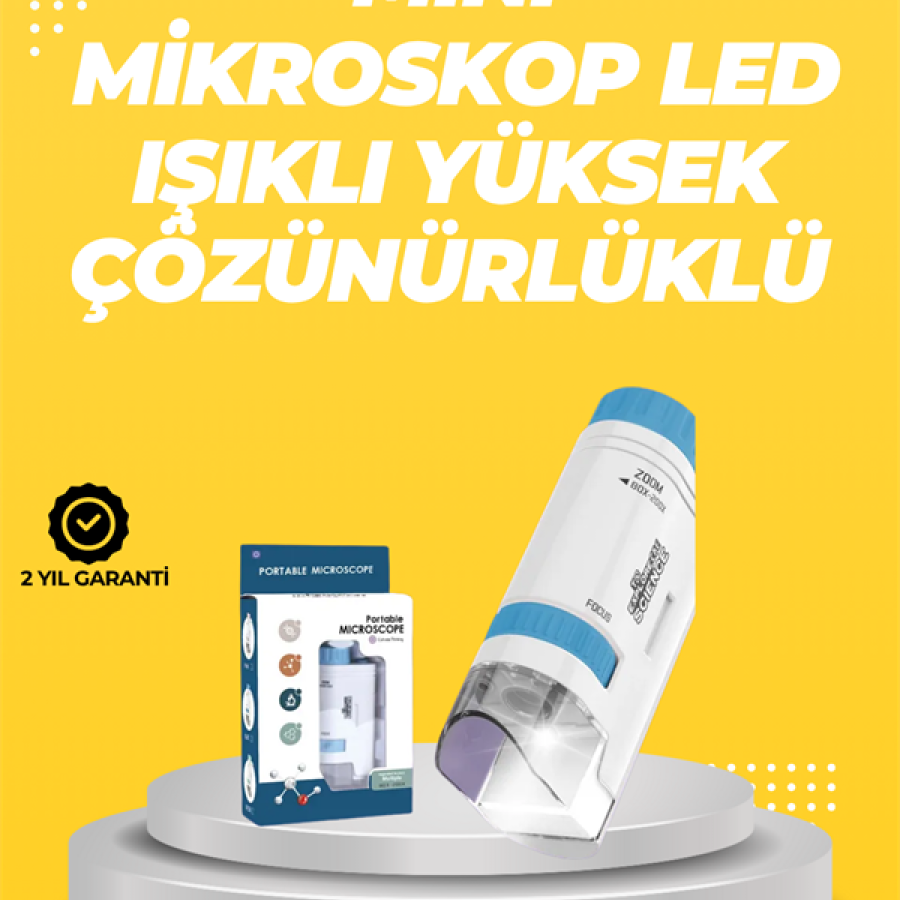 Portable Pocket Microscope with LED Light – 80X–200X Magnification