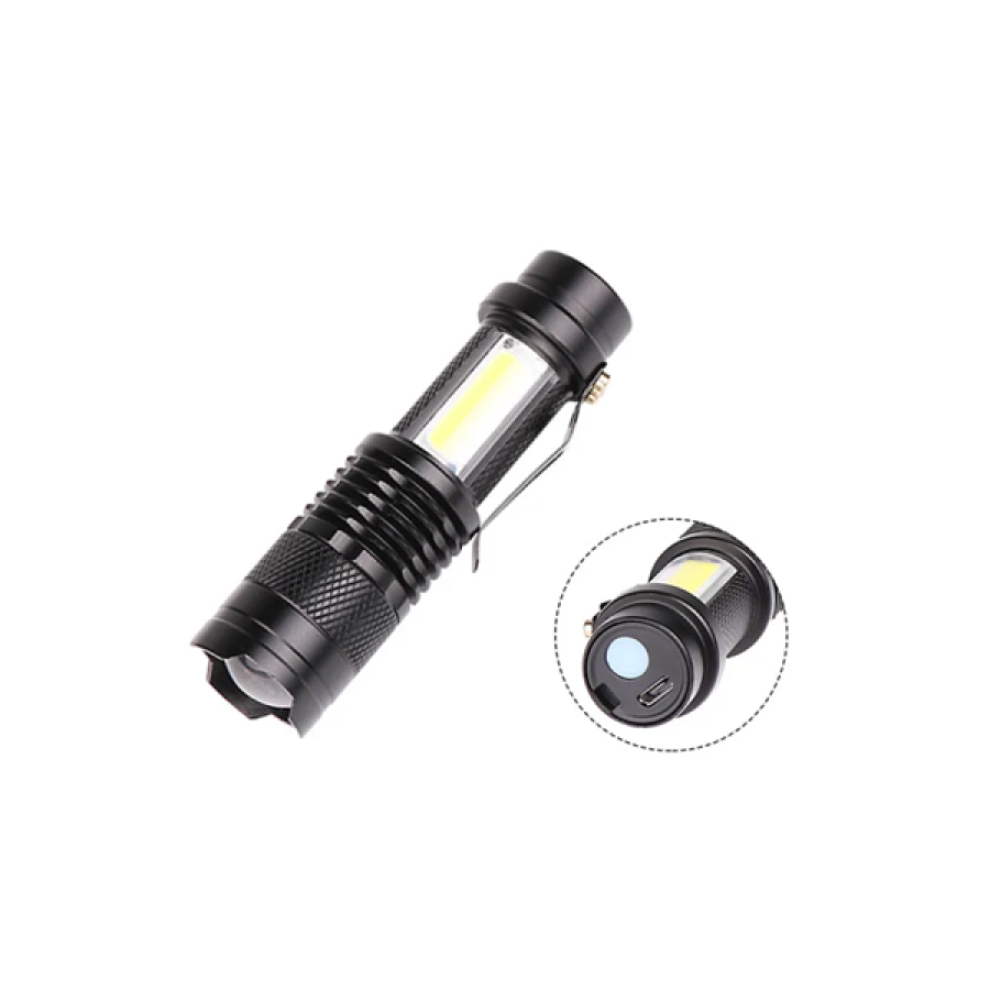 Rechargeable LED Flashlight - 14500 Battery Included, 4 Light Modes, Mini Size