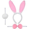 Rabbit Costume Set Crown Bow Tie Tail Pink Color