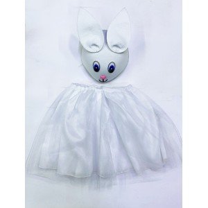 Rabbit Costume White - 23 April Rabbit Hat and Tutu Skirt Set 2 Pieces