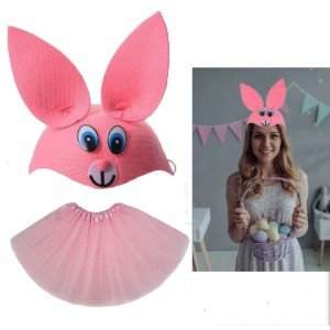 Rabbit Costume Pink - 23 April Rabbit Hat and Tutu Skirt Set 2 Pieces