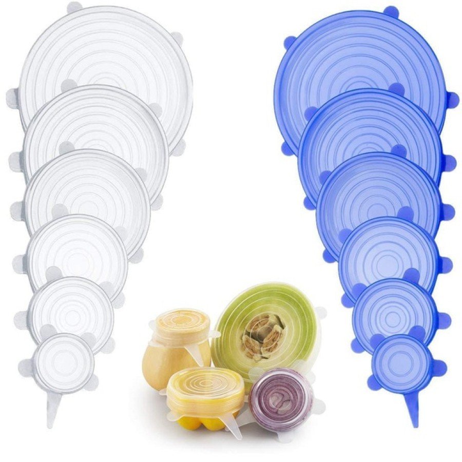 6-Piece Silicone Stretch Lids to Preserve Freshness 6-Piece Silicone Stretch Lids to Preserve Freshness