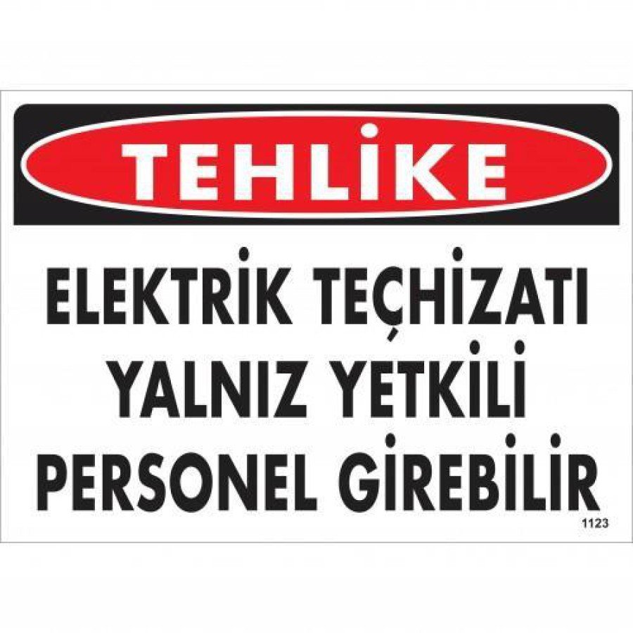 Danger Electrical Equipment Only Authorized Personnel May Enter Warning Sign 25x35 CODE:1123