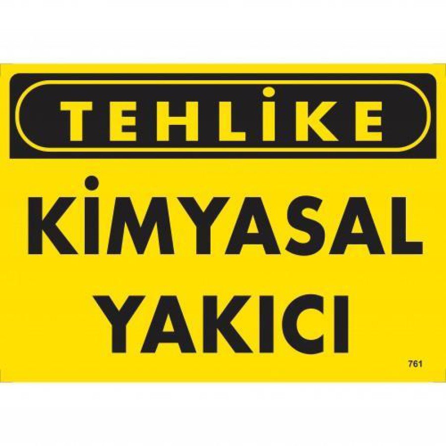 Danger Chemical Caustic Warning Sign 25x35 CODE:761