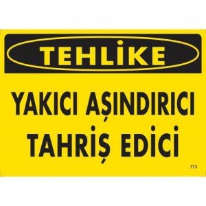 Danger Caustic Corrosive Irritant Warning Sign 25x35 CODE:773