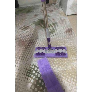 Telescopic Glass Floor and Ceiling Wiping - Plug and Use Any Cloth You Want - Mop Set with 4 Pegs - Spare Cloth