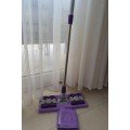 Telescopic Glass Floor and Ceiling Wiping - Plug and Use Any Cloth You Want - Mop Set with 4 Pegs - Spare Cloth