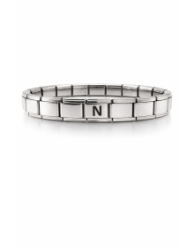 N Letter Steel Bracelet – Personalized Initial Bracelet – Stainless Steel Elegant Bracelet