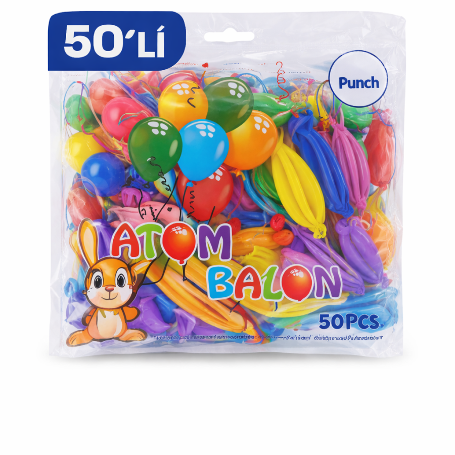 Colorful Atom Balloon Punch Balloon Rubber String Party Balloon 50 PCS