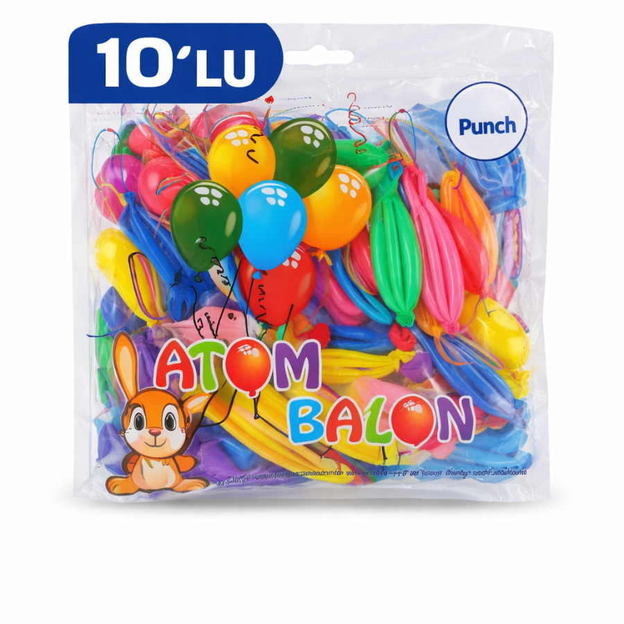 Colorful Atom Balloon Punch Balloon Rubber String Party Balloon 10PCS