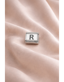 Nomination Compatible “R” Letter Charm – Steel Bracelet Module, Personalized Letter Accessory