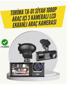 TA-01 1080P Vehicle Camera with 3 Cameras Black