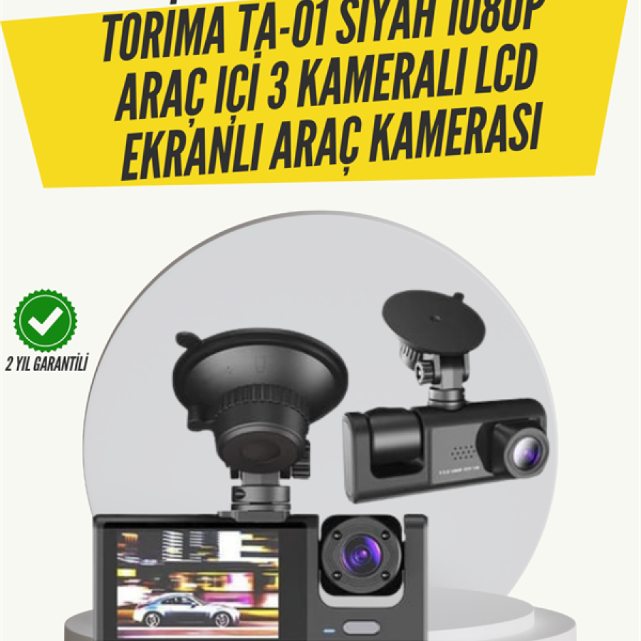 TA-01 1080P Vehicle Camera with 3 Cameras Black