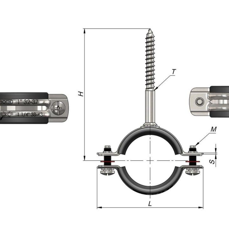 Triphone Pipe Clamp 4 Pieces