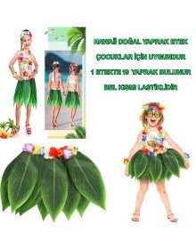 Tropical Inspired Hawaiian Leaf Party Skirt Kids Size
