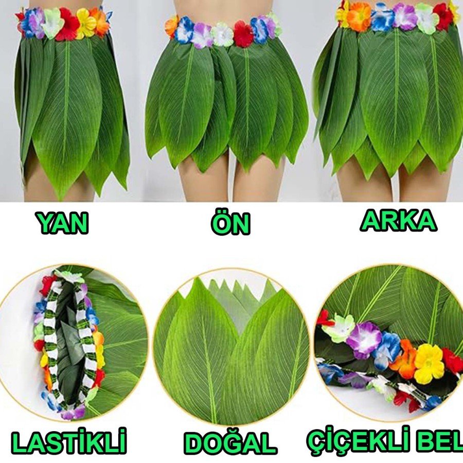 Tropical Inspired Hawaiian Leaf Party Skirt Kids Size