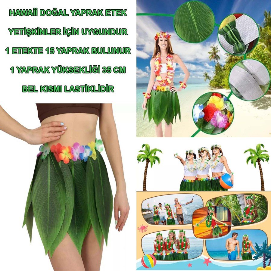 Tropical Inspired Hawaiian Leaf Party Skirt Adult Size