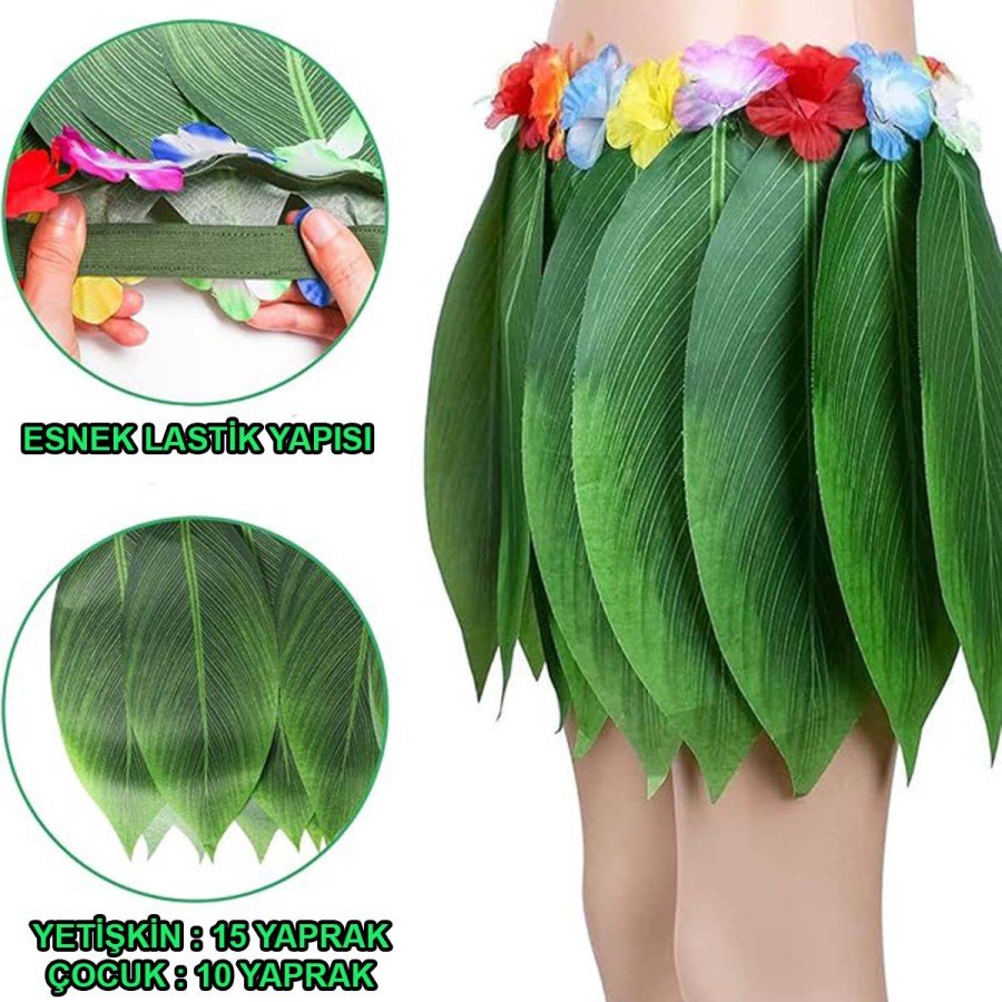 Tropical Inspired Hawaiian Leaf Party Skirt Adult Size