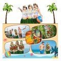 Tropical Inspired Hawaiian Leaf Party Skirt Adult Size