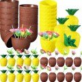 Tropical Party Glass Set – Pineapple and Coconut Shaped Glasses with Straws (20 Pieces)