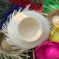 Tropical Party White Straw Hawaiian Hat 13x36 cm