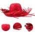 Tropical Party Red Straw Hawaiian Hat 13x36 cm