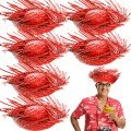 Tropical Party Red Straw Hawaiian Hat 13x36 cm