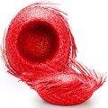 Tropical Party Red Straw Hawaiian Hat 13x36 cm