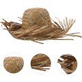 Tropical Party Natural Straw Hawaiian Hat 13x36 cm