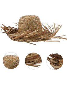 Tropical Party Natural Straw Hawaiian Hat 13x36 cm