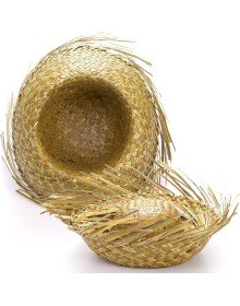Tropical Party Natural Straw Hawaiian Hat 13x36 cm