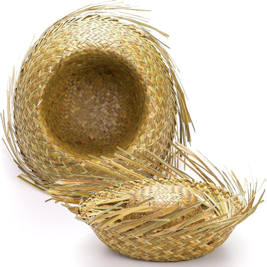 Tropical Party Natural Straw Hawaiian Hat 13x36 cm