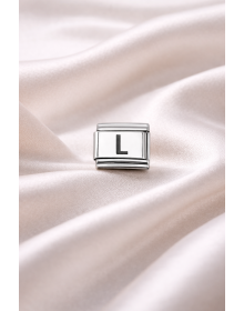Nomination Compatible L Letter Charm | Steel Bracelet Accessory | Personalized Letter Module | Minimal & Elegant Design