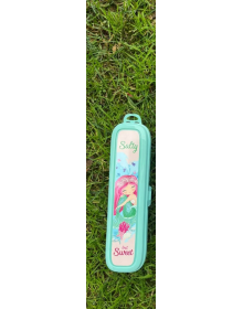Turquoise Multi Color Pen Holder Box with Lid - Storage in Bag - Toothbrush - Makeup Brush Box