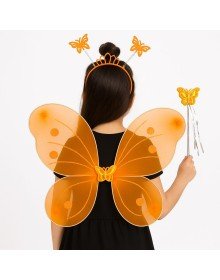 Orange Butterfly Girl Set – 50 cm Butterfly Wing, Crown and Wand