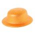 Orange Color Glitter Bowler Round Party Hat 24x26 cm
