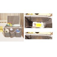 Baby Crib Bedside Organizer with Fastening Device, 5 Compartment Organizer with Cover Baby Crib Bedside Organizer with Fastening Device, 5 Compartment Organizer with Cover