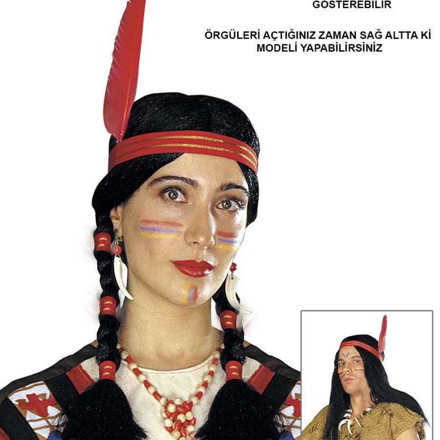 Feather Braided Indian Wig Native American Wig
