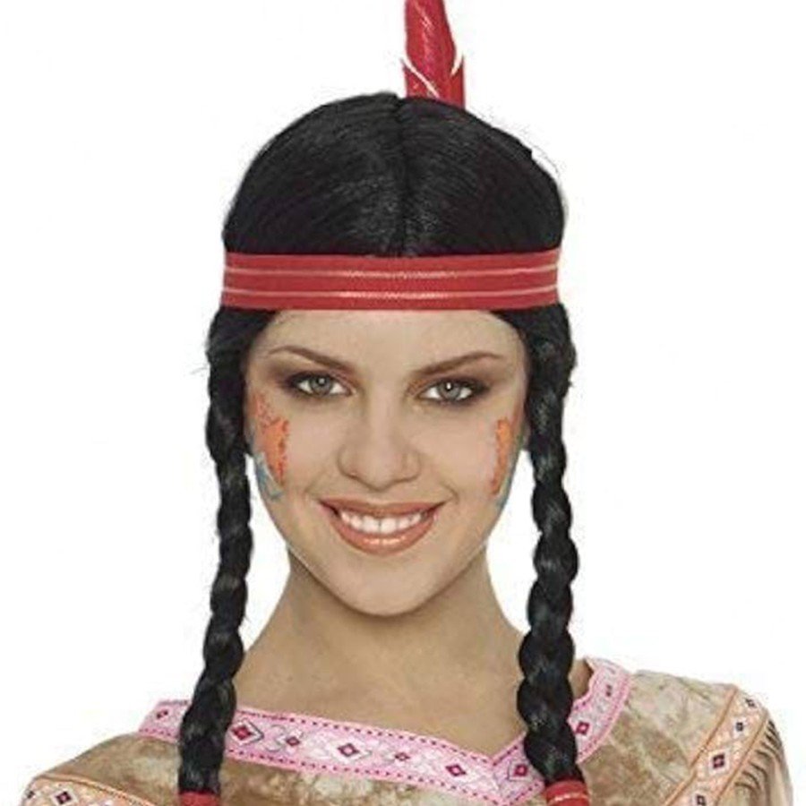 Feather Braided Indian Wig Native American Wig
