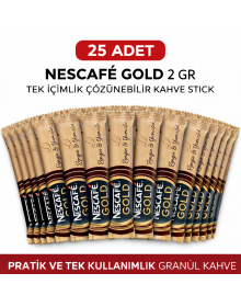 Coffee Gold 2 Gr 25 Pieces Single Use Stick Instant Granulated Coffee Package