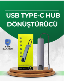 Type‑C Converter – Professional Use with 2×USB3.0, SD/MS, 4K HDMI & RJ45