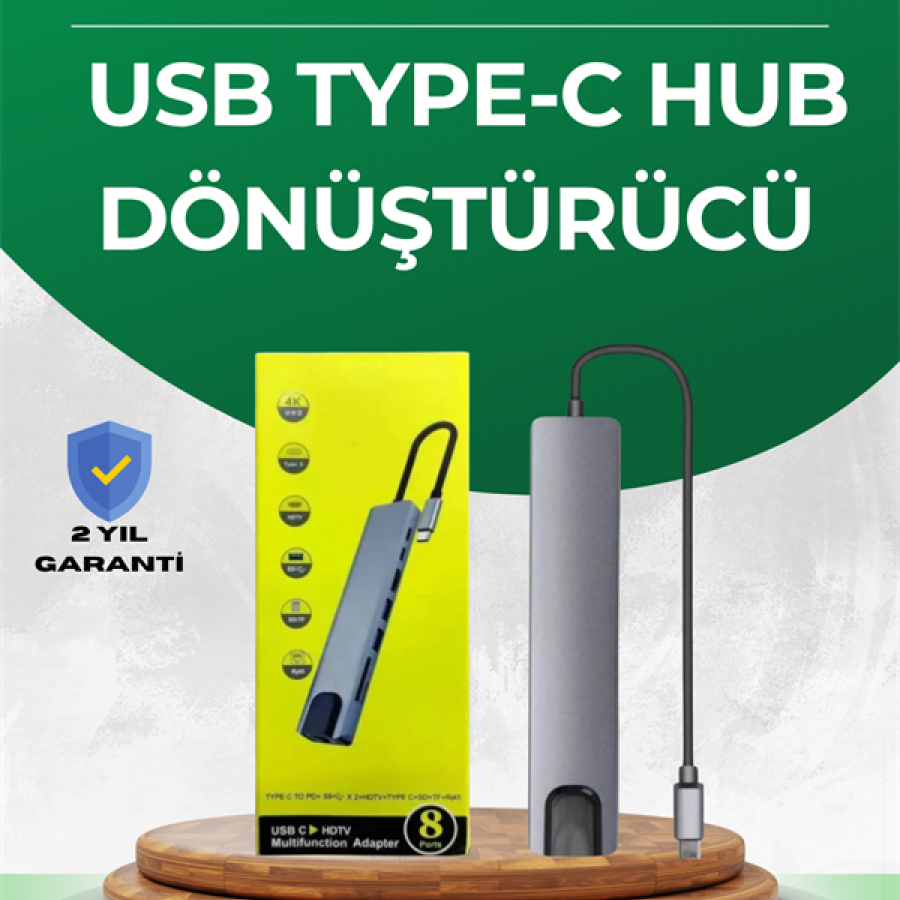 Type‑C Converter – Professional Use with 2×USB3.0, SD/MS, 4K HDMI & RJ45