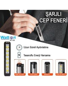 MAGNETIC RECHARGEABLE POCKET FLASH WITH TYPE-C INLET WATTON WT-333